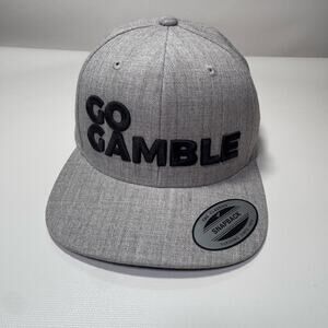 GO GAMBLE Snapback Hat Unisex Heather Grey NEW - Casino Vegas Vacation